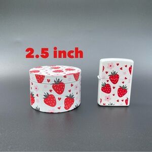 Strawberry heart pattern 2.5 inch aluminum grinder & light-er set